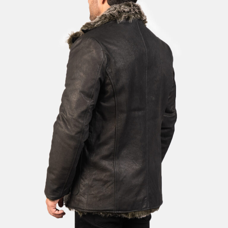 Mens Furlong Black Leather Coat8089-8-1577697472524